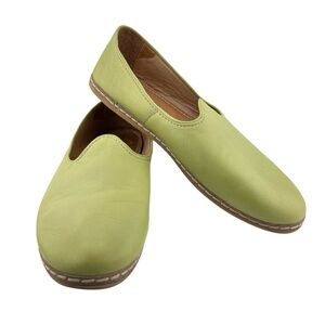 Charix Handcrafted Soft Leather Slip On Loafers EU44 Pistachio Unisex Classic